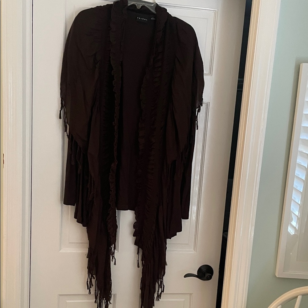Tribal Dark Brown Cape Jacket